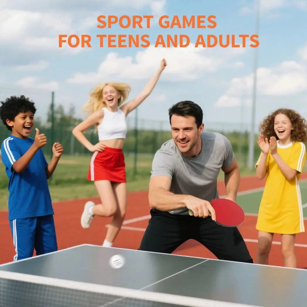 SPORTNOW Portable Table Tennis Set with Four Rackets, Eight Balls, Storage Case - from SPORTNOW