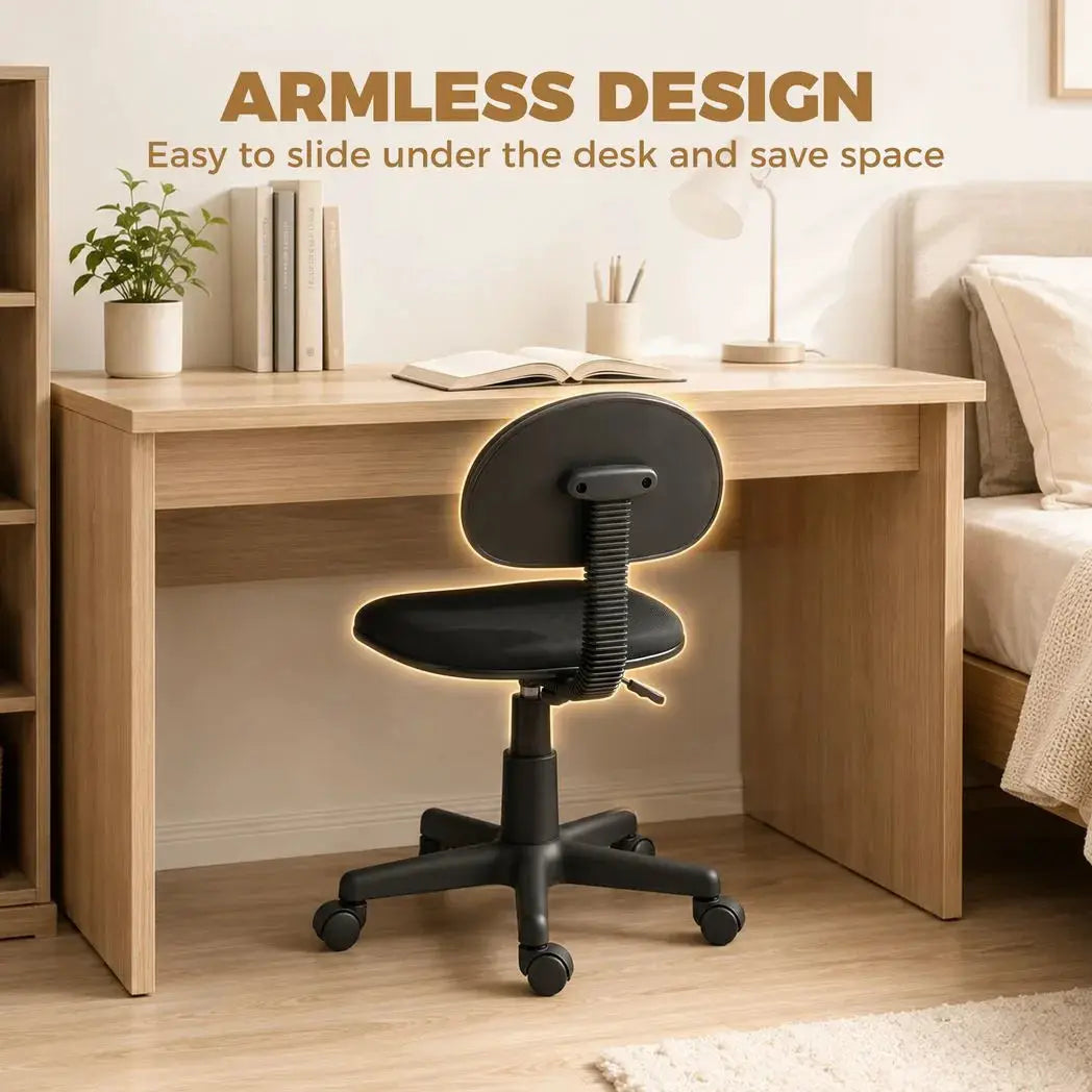 HOMCOM Small Armless Office Chair - Black - from HOMCOM