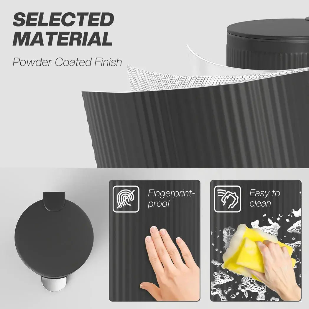 HOMCOM Kitchen Bin, 30 Litre Pedal Rubbish Bin with Removable Bucket, Black - from HOMCOM
