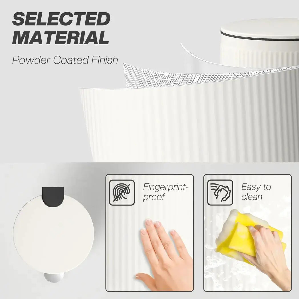 HOMCOM Kitchen Bin, 30 Litre Pedal Rubbish Bin with Removable Bucket, Cream - from HOMCOM