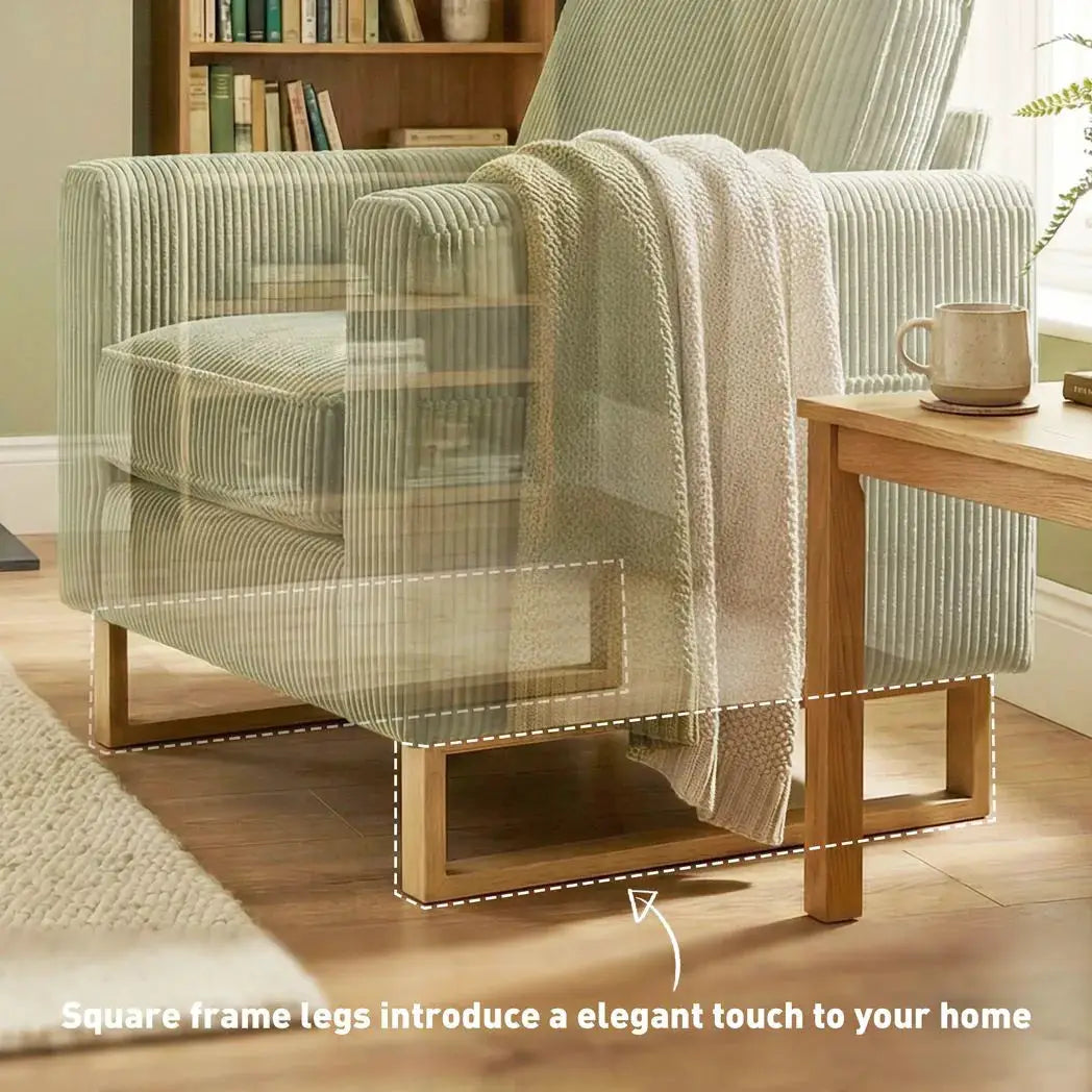 HOMCOM Accent Chair with Spring, Modern Industrial Armchair with Metal Legs for Livingroom Dark Green - from HOMCOM