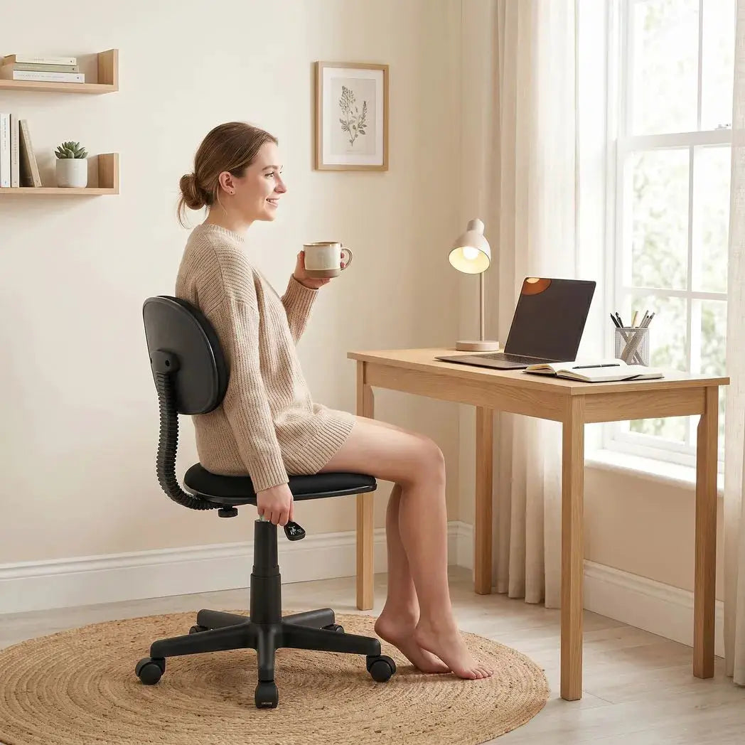 HOMCOM Small Armless Office Chair - Black - from HOMCOM