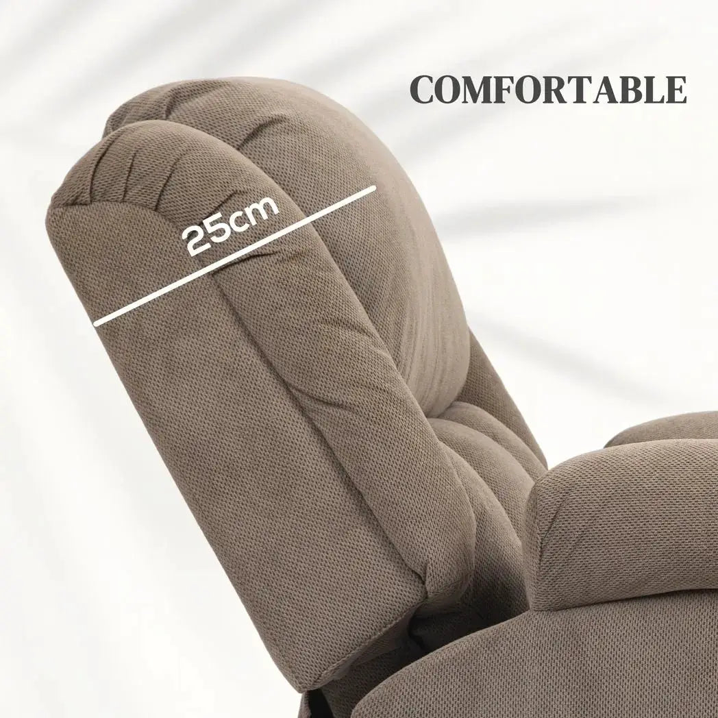 HOMCOM Recliner Armchair Lift Chair, Electric Recliner Chair with Vibration Massage and Heat, Wide Seat, USB Port, Light Brown - from HOMCOM