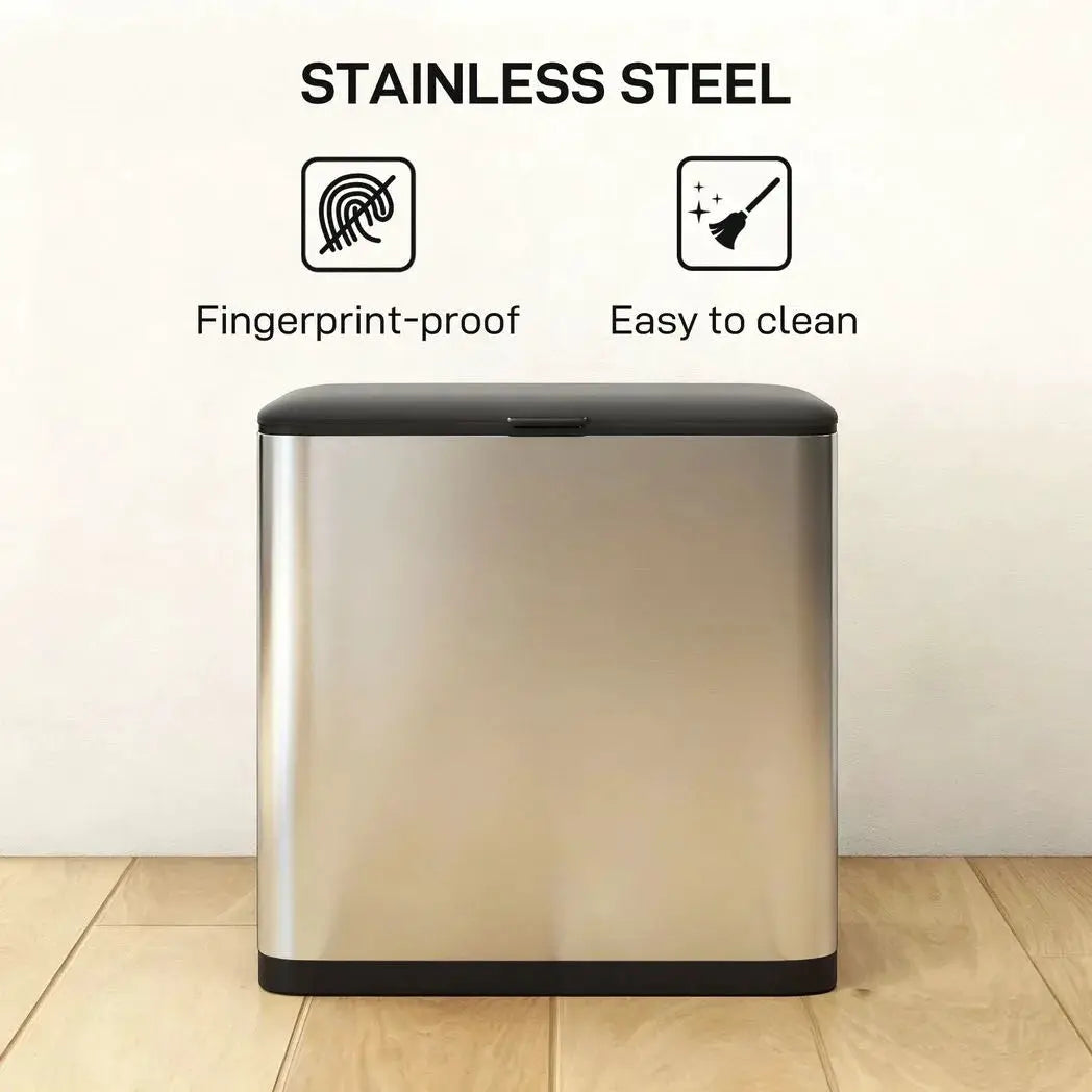 HOMCOM 8L Hanging Kitchen Bin, Rubbish bin with Lid and Removable Inner Bucket for Under Cabinet Door, Under Sink, Office - from HOMCOM