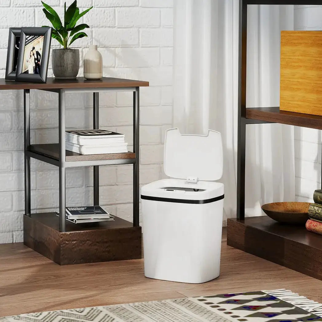 HOMCOM 15L Sensor Bin, Automatic Touchless Kitchen Bin, Easy Clean, Battery Operated for Home Office, Bedroom, Bathroom, White - from HOMCOM