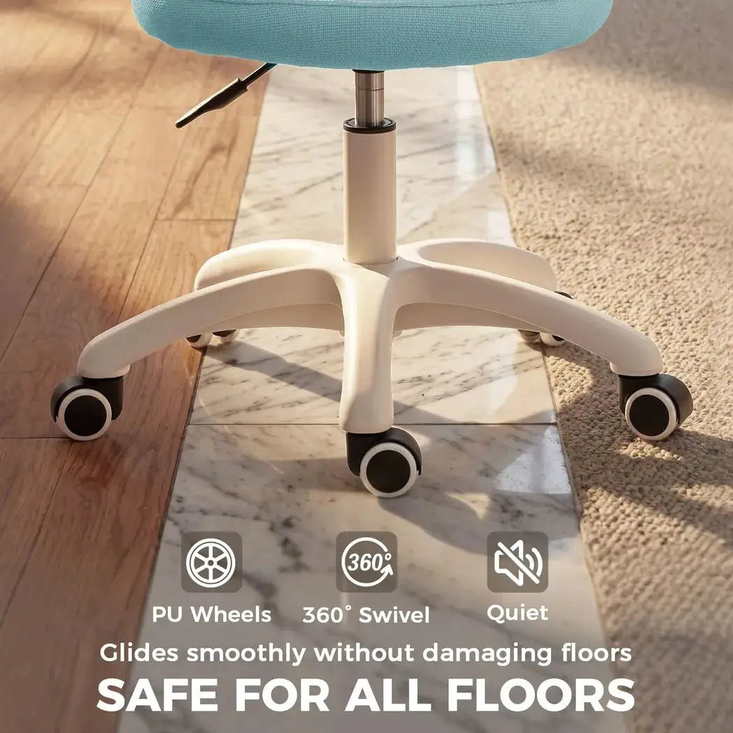 HOMCOM Office Chair, Armless Computer Desk Chair with Breathable Mesh, Adjustable Height, Swivel Wheels, Light Blue - from HOMCOM