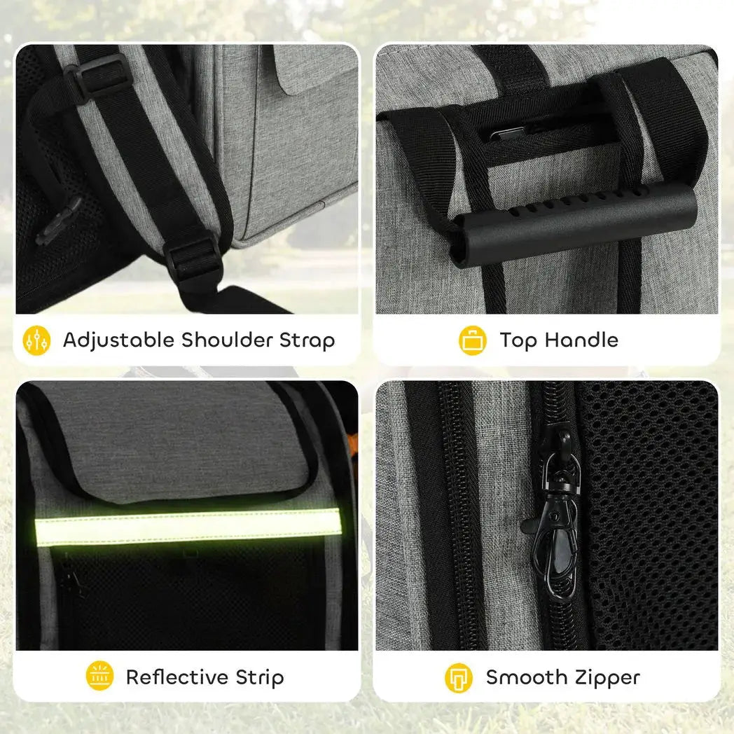PawHut Dog Carrier Backpack Expandable, Breathable Pet Carrier Bag for Small Puppy Cat with Reflective Strip for Travel Hiking - from PawHut