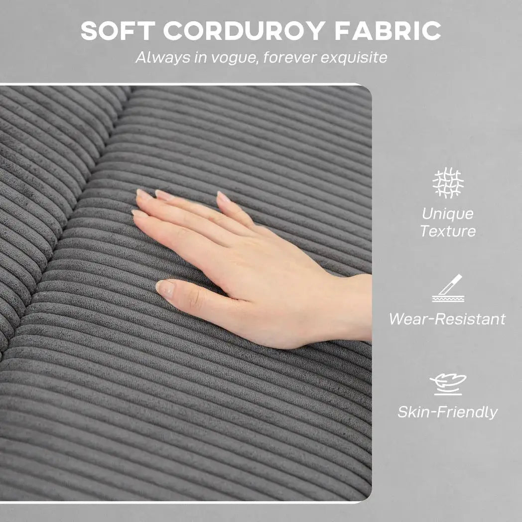 HOMCOM Corduroy Electric Massage Recliner - Grey - from HOMCOM