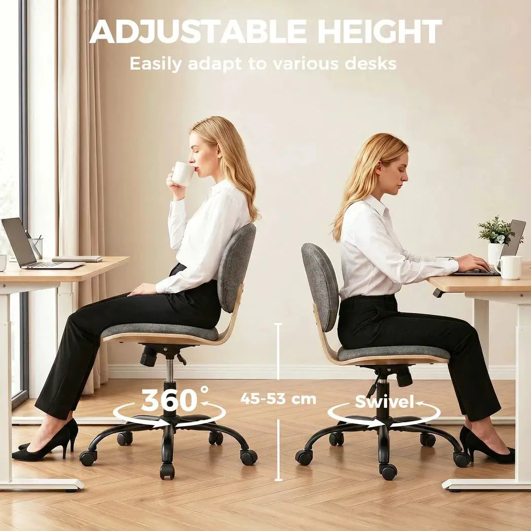 HOMCOM Home Office Desk Chair Rocking Function Ergonomic Swivel Chair with PU Wheels, Grey - from HOMCOM