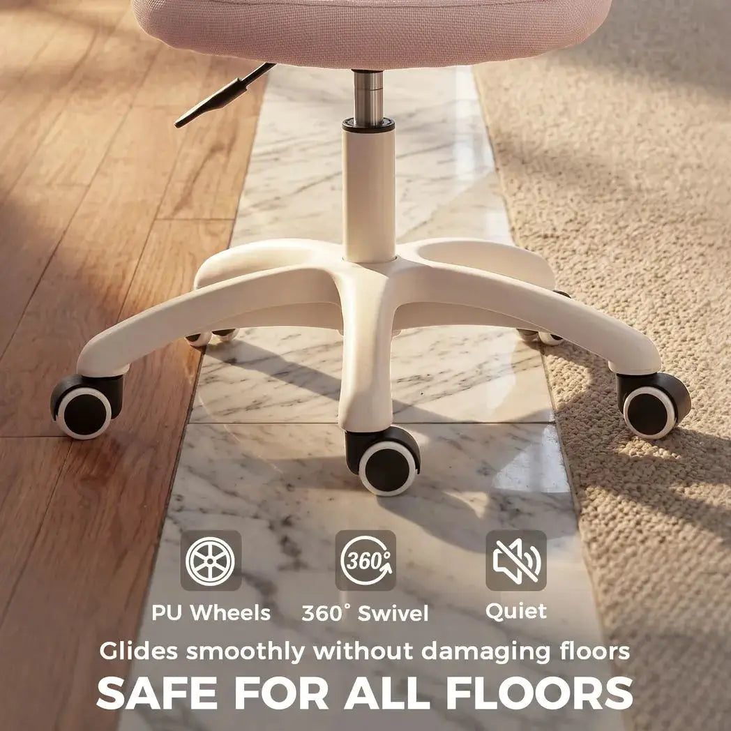 HOMCOM Office Chair, Armless Computer Desk Chair with Breathable Mesh, Adjustable Height, Swivel Wheels, Pink - from HOMCOM