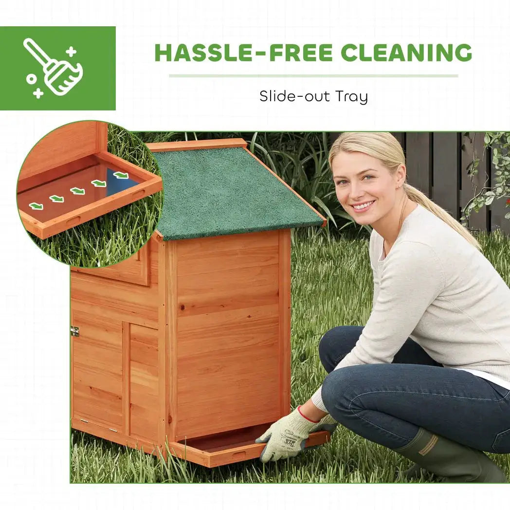 PawHut Chicken Coop, Wooden Hen House with Nesting Box, Pull-Out Tray, Sliding Window, Waterproof Roof, Perches and Ramp - from PawHut