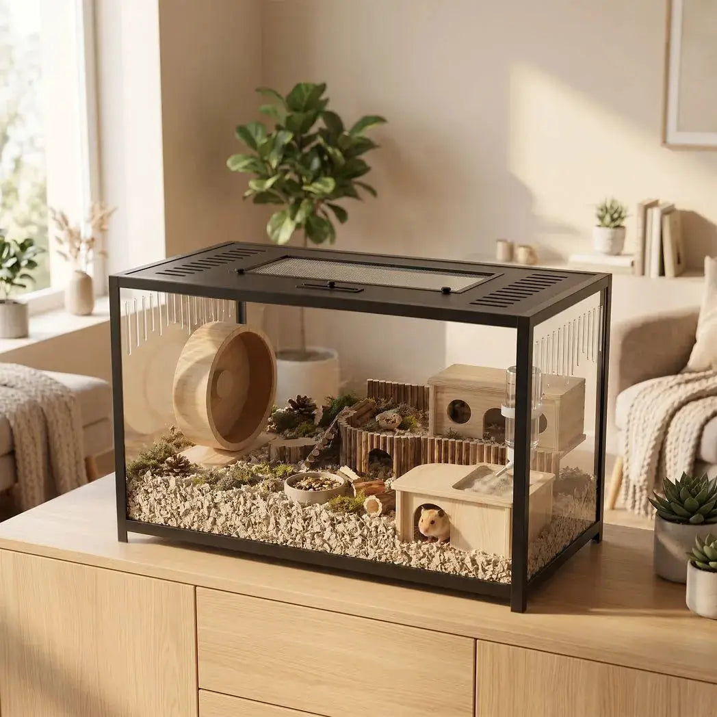 PawHut Hamster Cage, Chewproof Metal Rat Cage with Deep Base, Openable Top for Syrian Dwarf Hamster, Gerbil, 80 x 45 x 50.5 cm - from PawHut