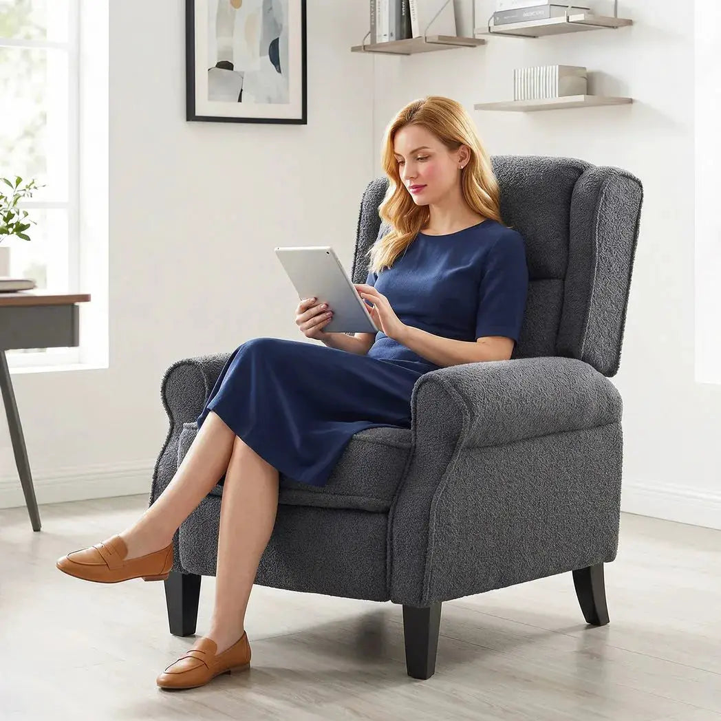 HOMCOM 132° Recliner Armchair, with Extended Footrest - Dark Grey - from HOMCOM