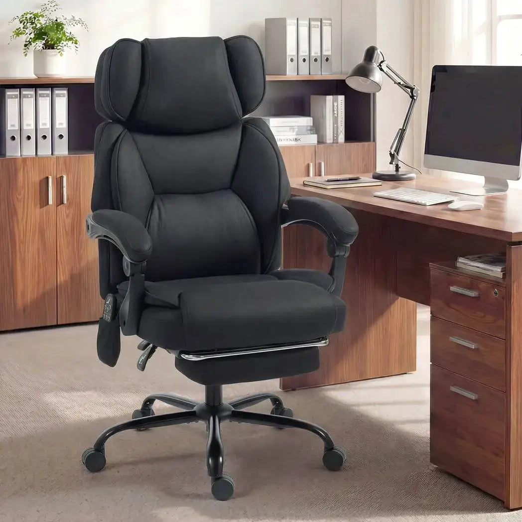 HOMCOM High Back Vibration Massage Office Chair Heated Reclining Computer Chair w/ Adjustable Height, Swivel Wheels, Black - from HOMCOM