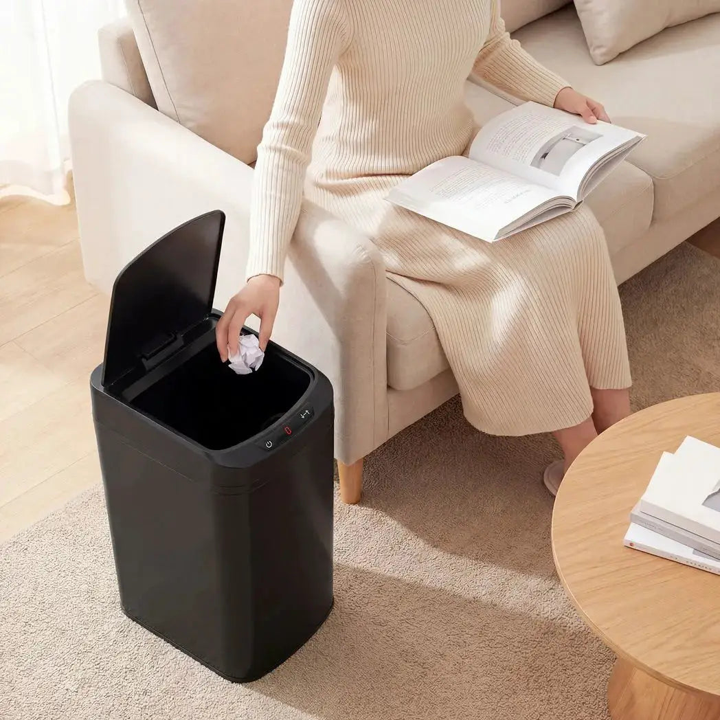HOMCOM 12L Sensor Bin, Automatic Touchless Motion Sensor Kitchen Bin with Fingerprint Resistant Stainless Steel, Black - from HOMCOM