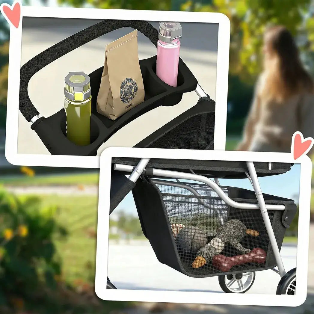 PawHut 3 Wheel Pet Stroller for Small and Miniature Dogs, Black - from PawHut