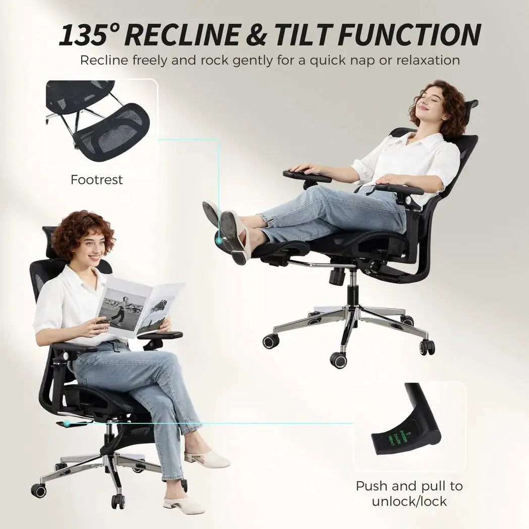 HOMCOM Ergonomic Office Chair, High Back Mesh Desk Chair, Black - from HOMCOM