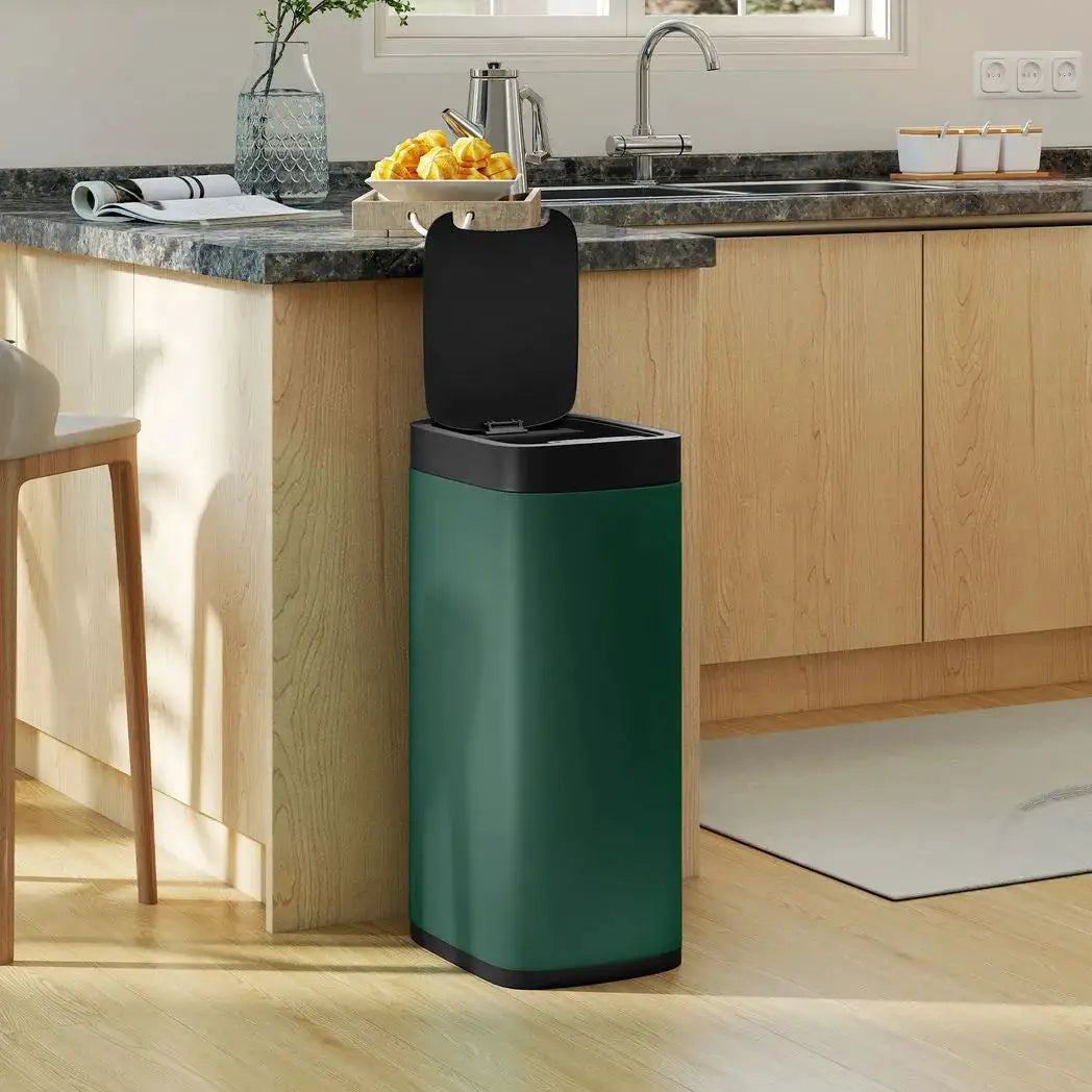 HOMCOM 50L Sensor Bin, Automatic Kitchen Bin, Manual Override, Battery Operated, Inner-Bucket-Free, for Kitchen, Bedroom - from HOMCOM