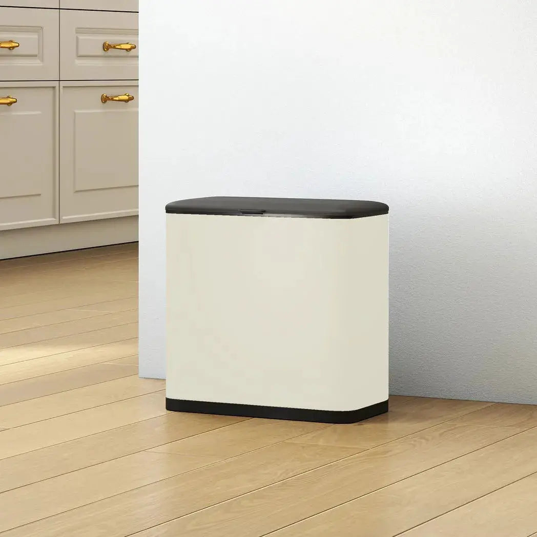HOMCOM 8L Hanging Kitchen Bin, Rubbish bin with Lid and Removable Inner Bucket for Kitchen Cabinet Door, Under Sink, Office - from HOMCOM