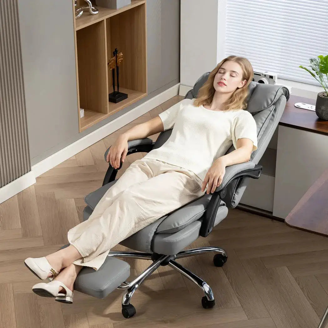 HOMCOM 155° Reclining Faux Leather Swivel Office Chair -Black - from HOMCOM