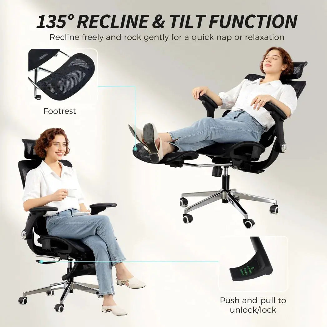 HOMCOM Ergonomic Office Chair, High Back Mesh Desk Chair, Black - from HOMCOM