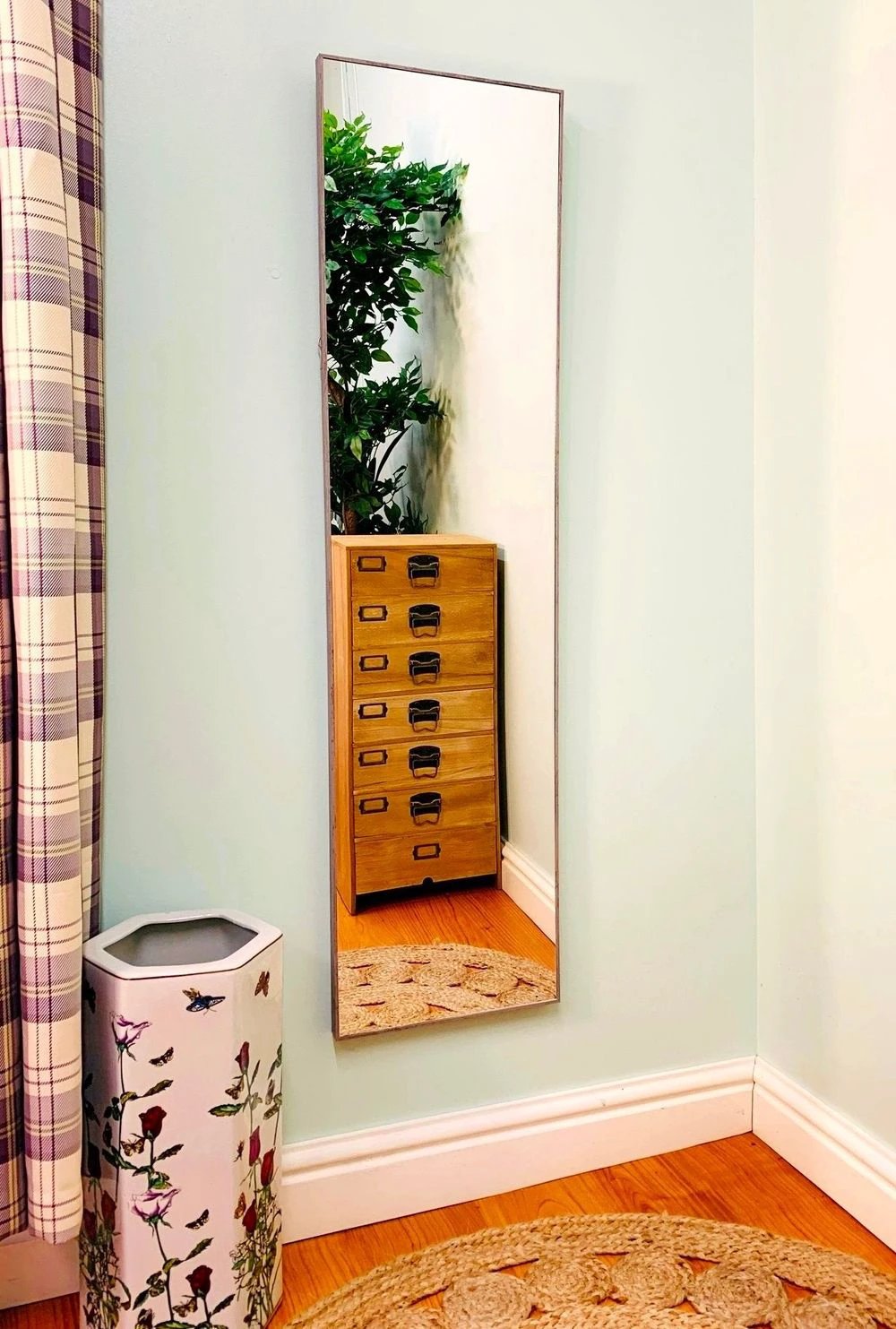 Grey Wood Wall Mirror 121cm by gekofaire
