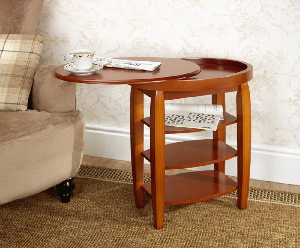 Greenhurst Swivel Top Side Table - Lt Oak - Coffee Tables Coffee Table