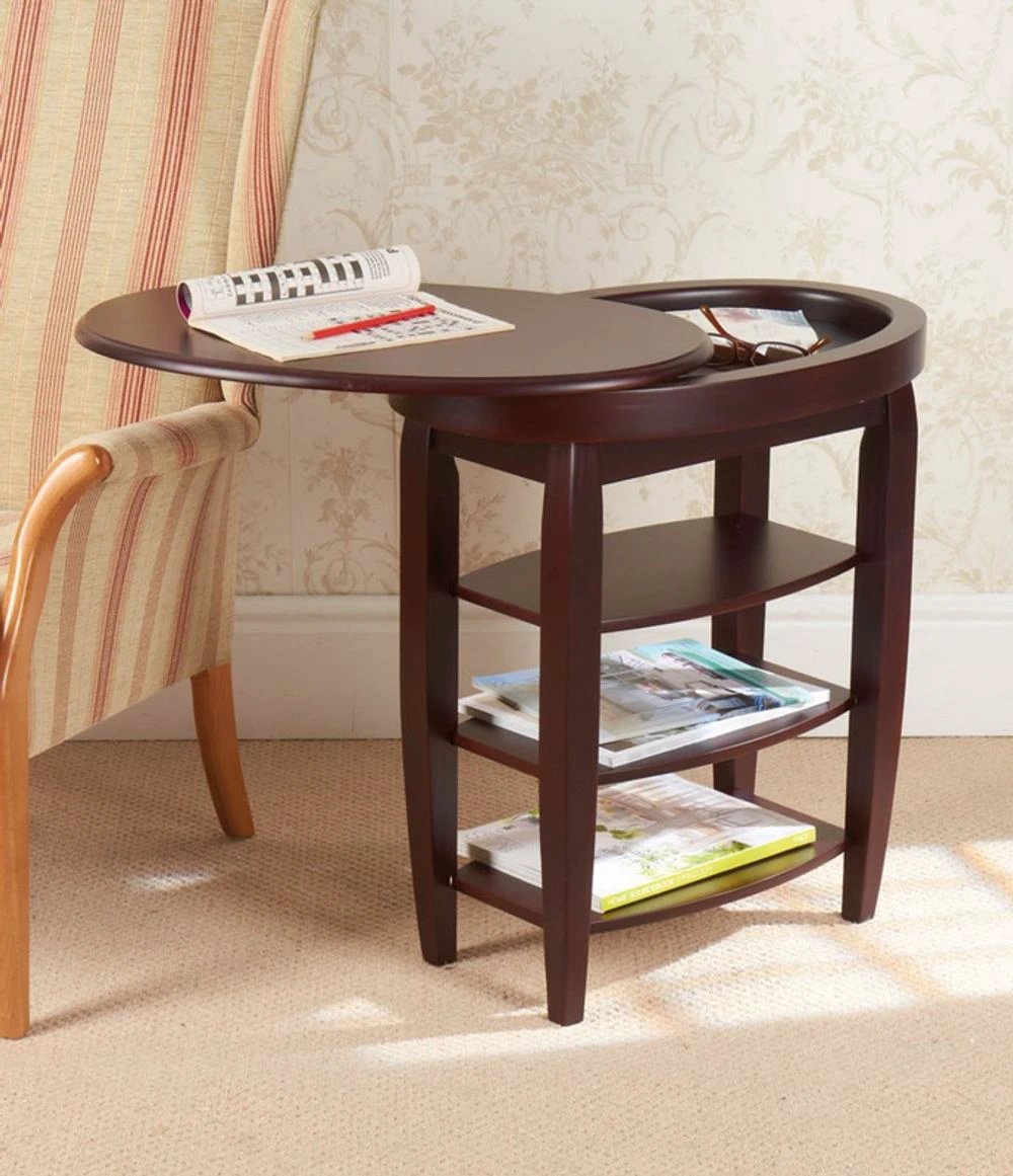 Greenhurst Swivel Top Side Table - Mahogany - Coffee Tables Coffee Table