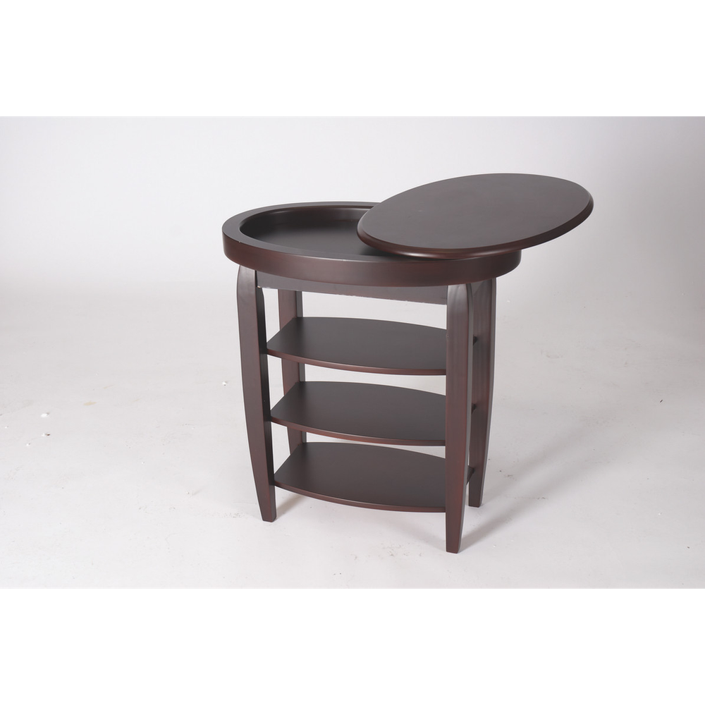 Greenhurst Swivel Top Side Table - Mahogany - Coffee Tables Coffee Table