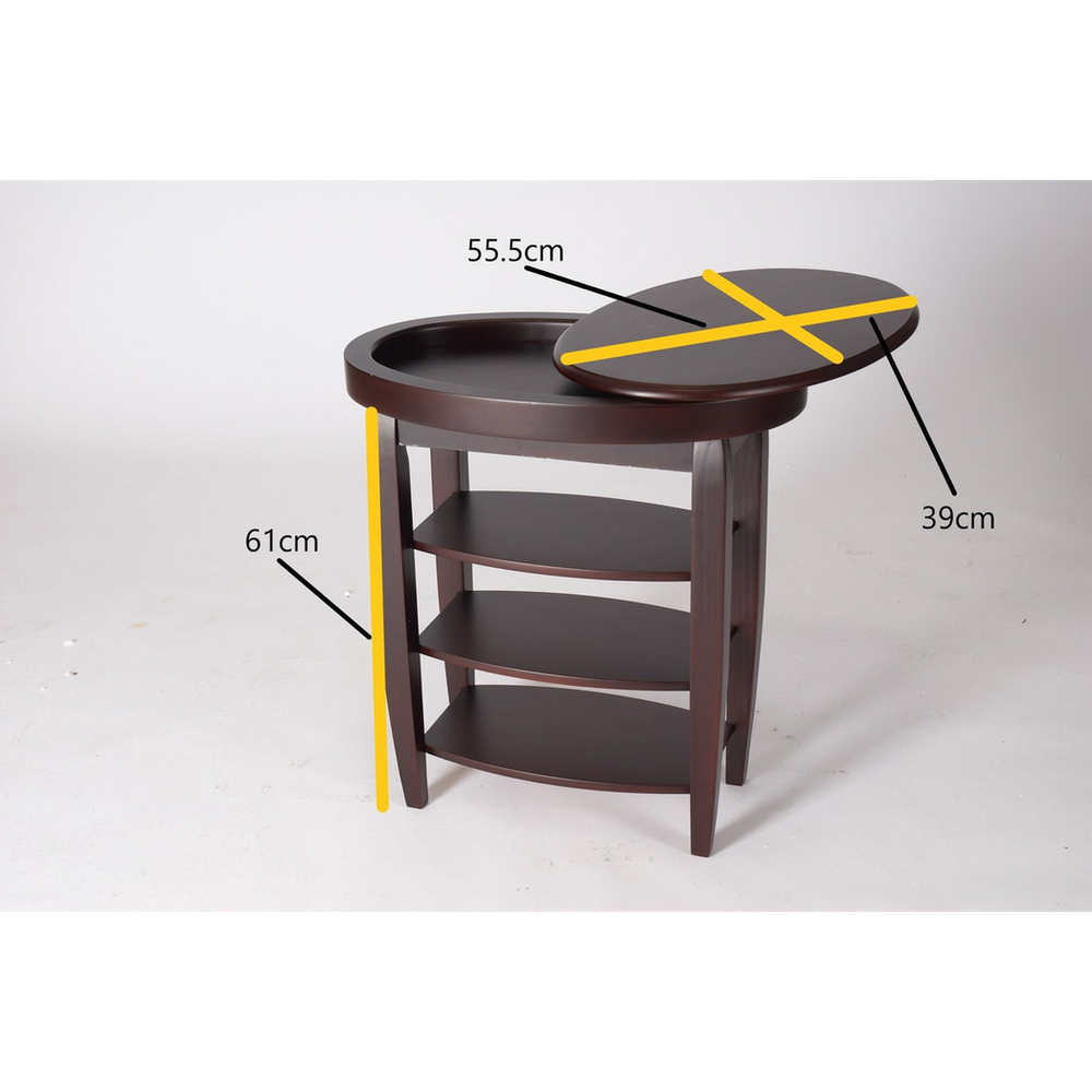 Greenhurst Swivel Top Side Table - Mahogany - Coffee Tables Coffee Table
