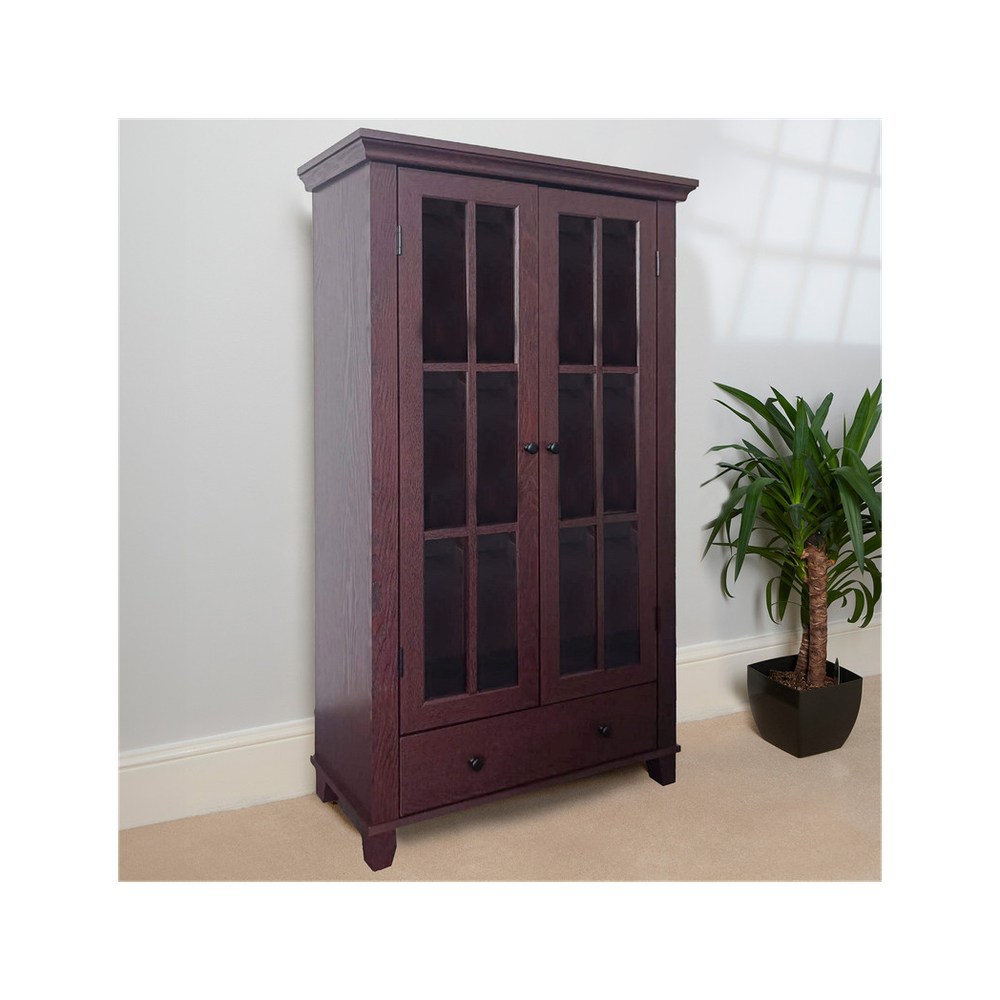 Greenhurst Storage Display Cabinet Double Doors - Mahogany - Uncategorized Display Cabinet
