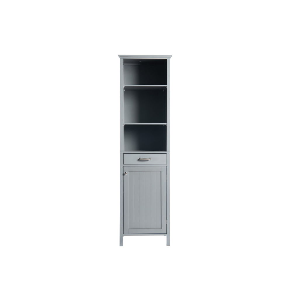 Greenhurst Tall Storage Cabinet - Grey MDF & Timber - Uncategorized Display Cabinet