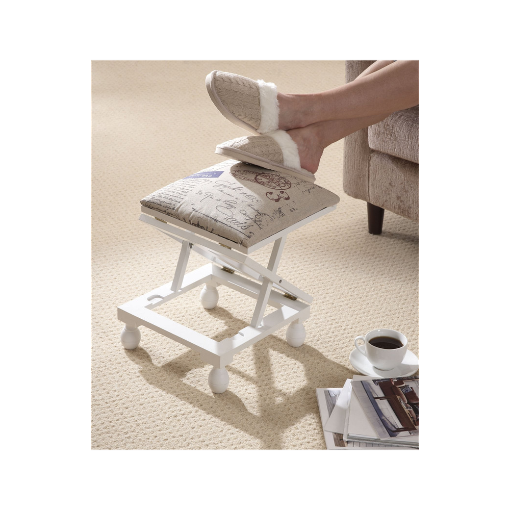 3 Position Footstool - White by Greenhurst