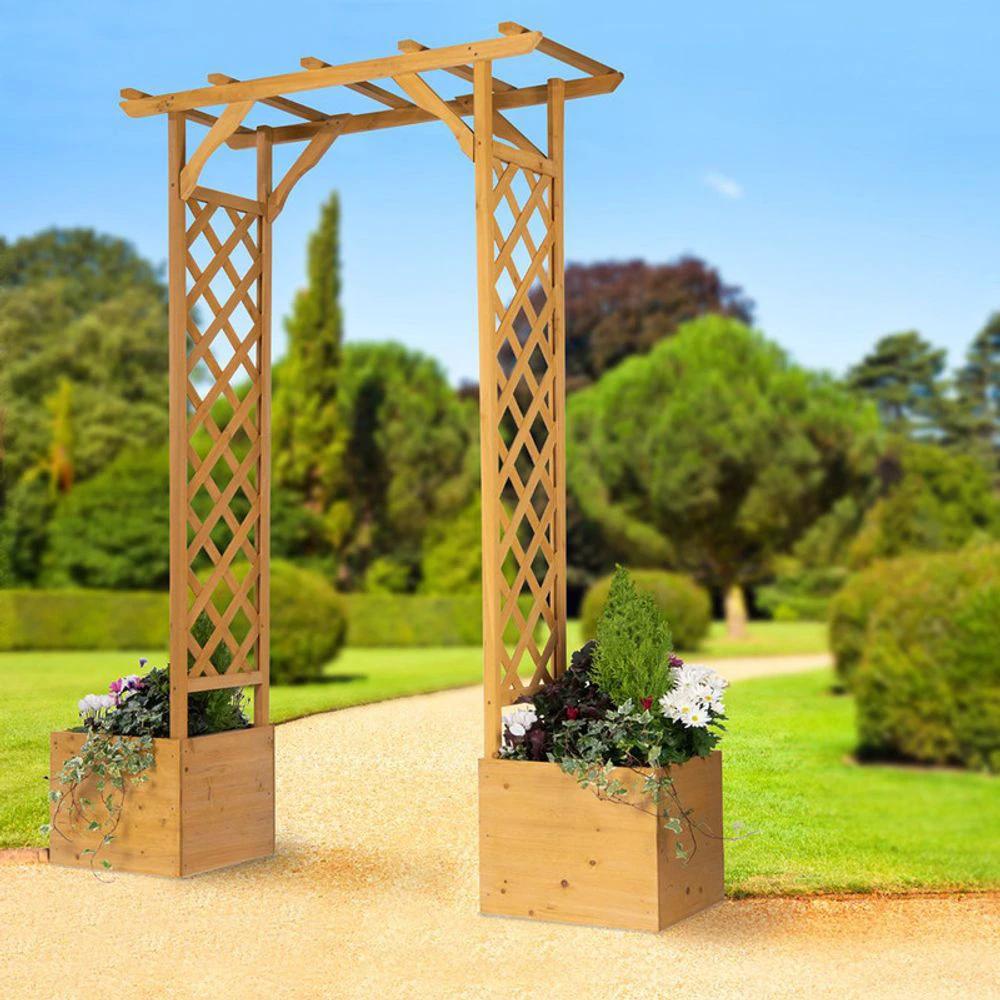 Greenhurst Timber Wooden Arch and Planters Garden - Uncategorized Garden Storage