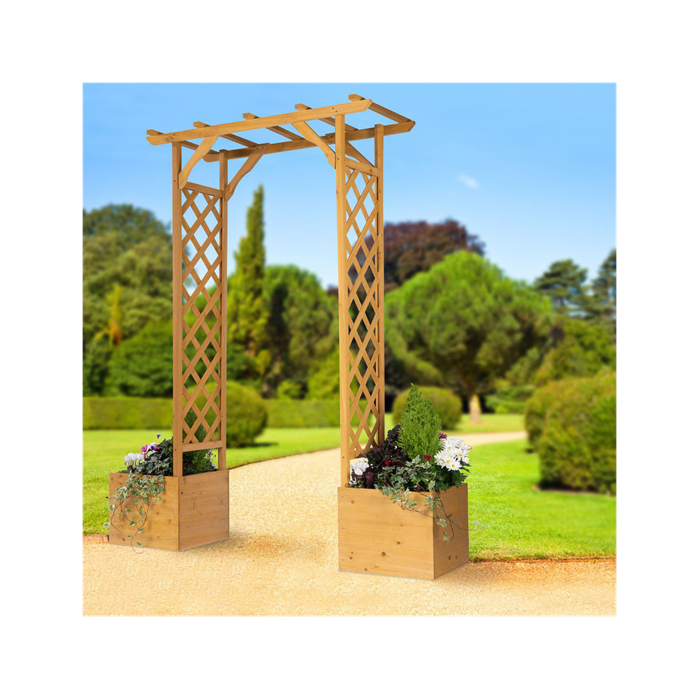 Greenhurst Timber Wooden Arch and Planters Garden - Uncategorized Garden Storage