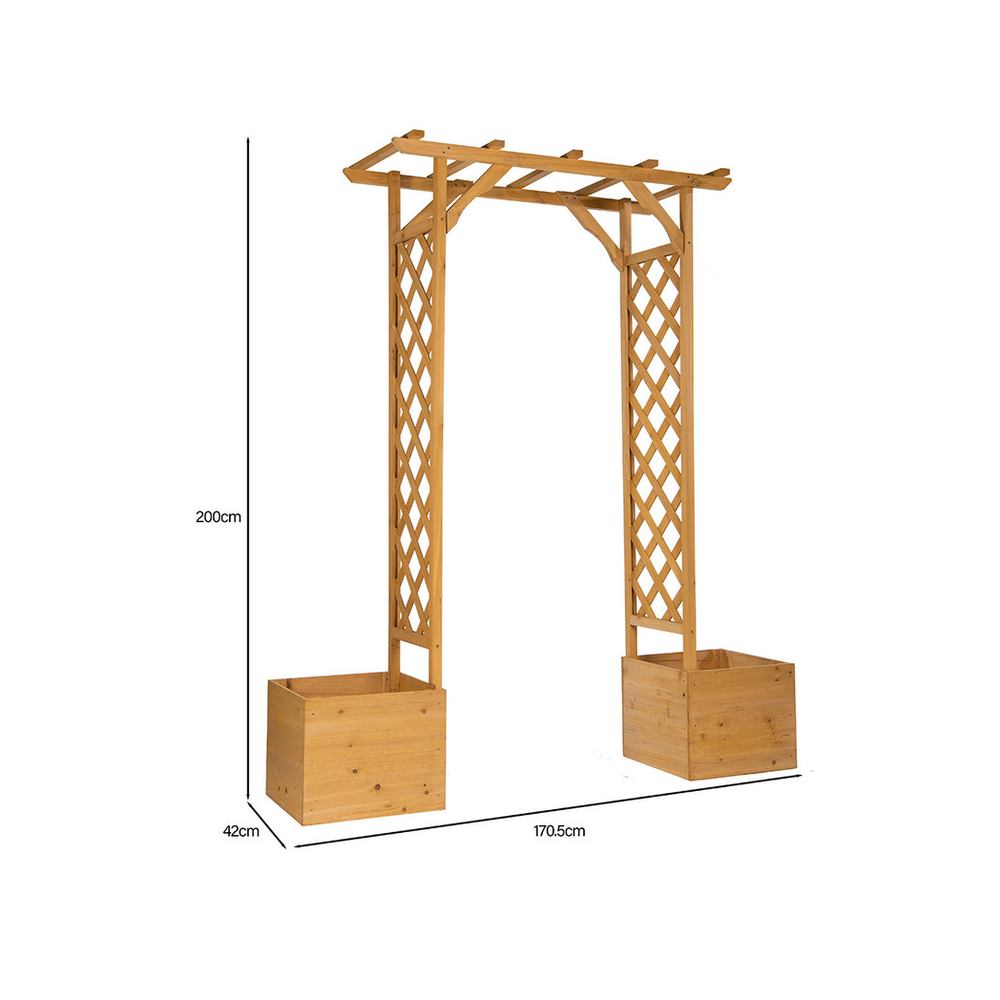 Greenhurst Timber Wooden Arch and Planters Garden - Uncategorized Garden Storage