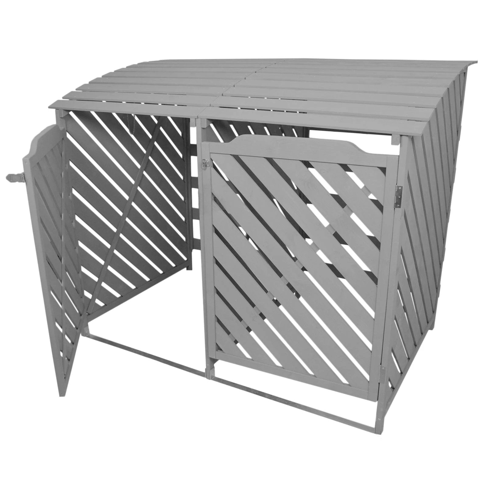 Monster Shop Grey Wash Double Wheelie Bin Storage -