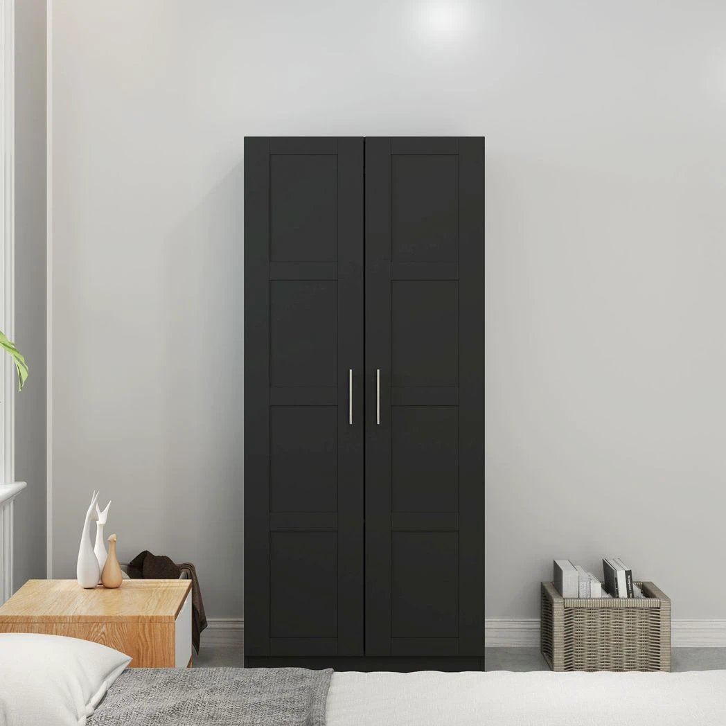 HOMCOM Wardrobe for Bedroom, Double Wardrobe with Hanging Rail by HOMCOM
