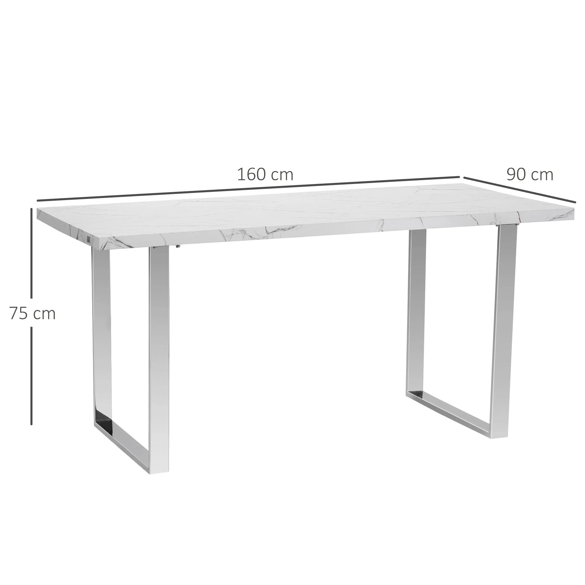 HOMCOM 160 cm Rectangular Dining Table Kitchen Table for 6-8 People - Dining Table