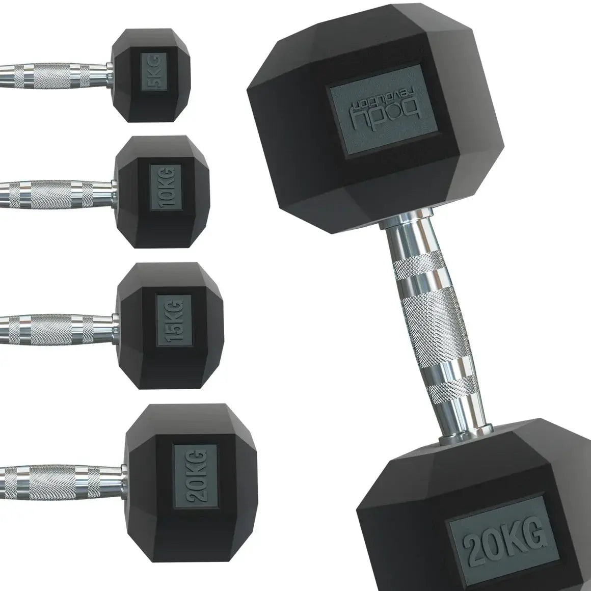 Monster Shop Body Revolution 2 x 2kg Hex Dumbbells -
