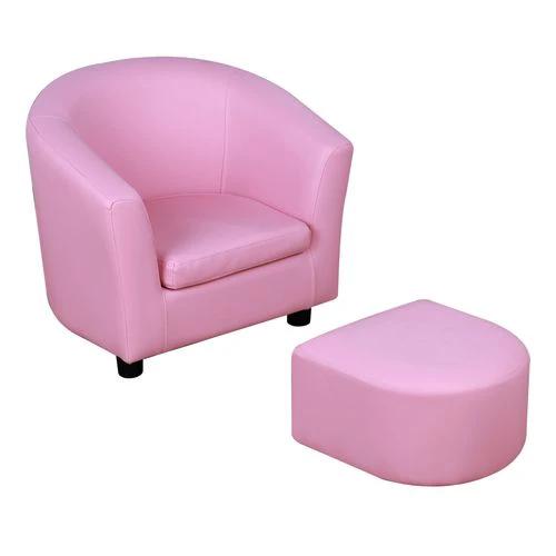 HOMCOM Kids Mini Sofa Children Armchair with Ottoman for Bedroom Playroom Pink by HOMCOM