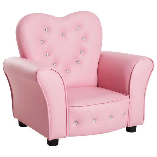 HOMCOM Kids Toddler Sofa Children Armchair Seating Chair Relax Girl Princess Pink - Armchair