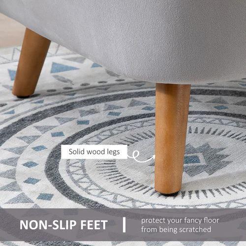 Velvet Fabric Single Sofa Dining Chair Solid Wood Leg For Home Upholstered by HOMCOM