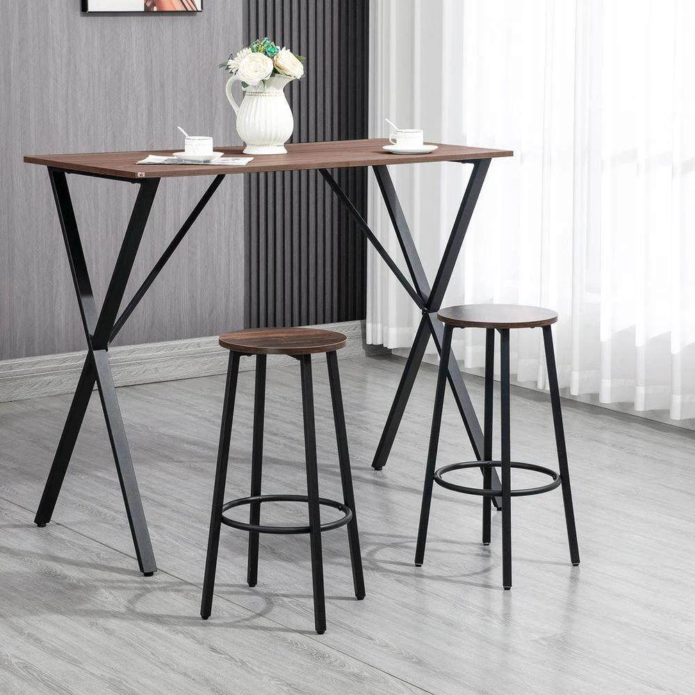 Bar Stools Set of 2 Counter Height Bar Stools for Dining Room Kitchen by HOMCOM