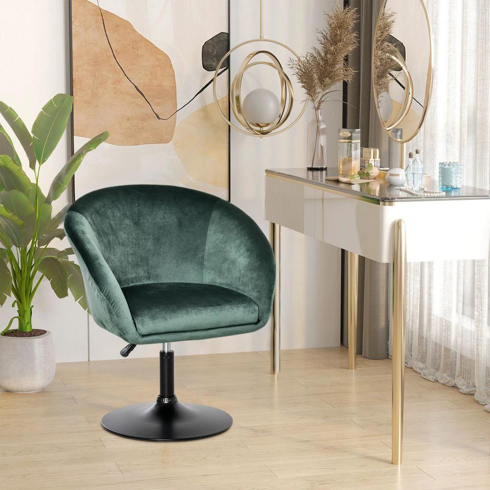 Swivel Bar Stool Fabric Dining Chair Dressing Stool Tub Seat Green by HOMCOM