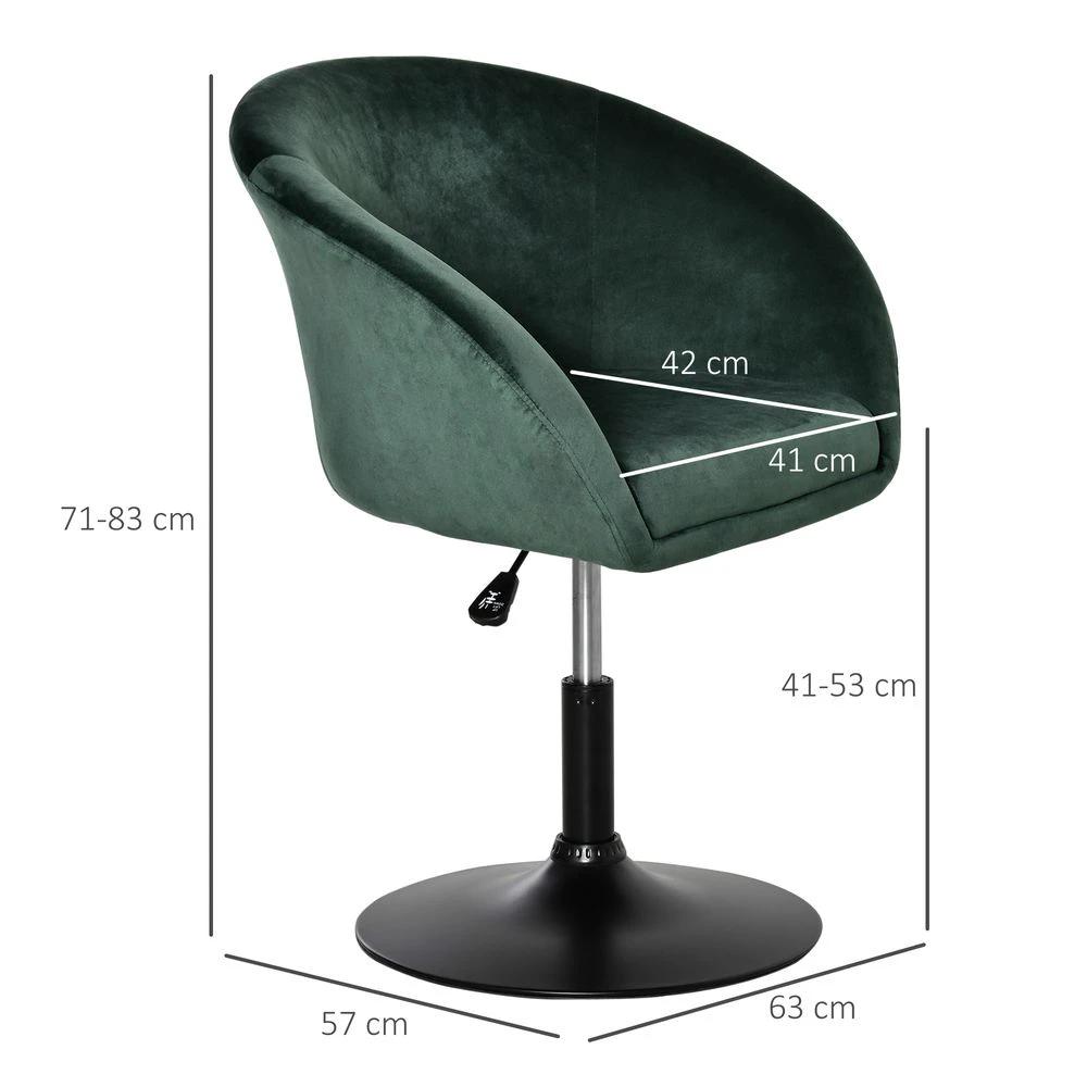 Swivel Bar Stool Fabric Dining Chair Dressing Stool Tub Seat Green by HOMCOM