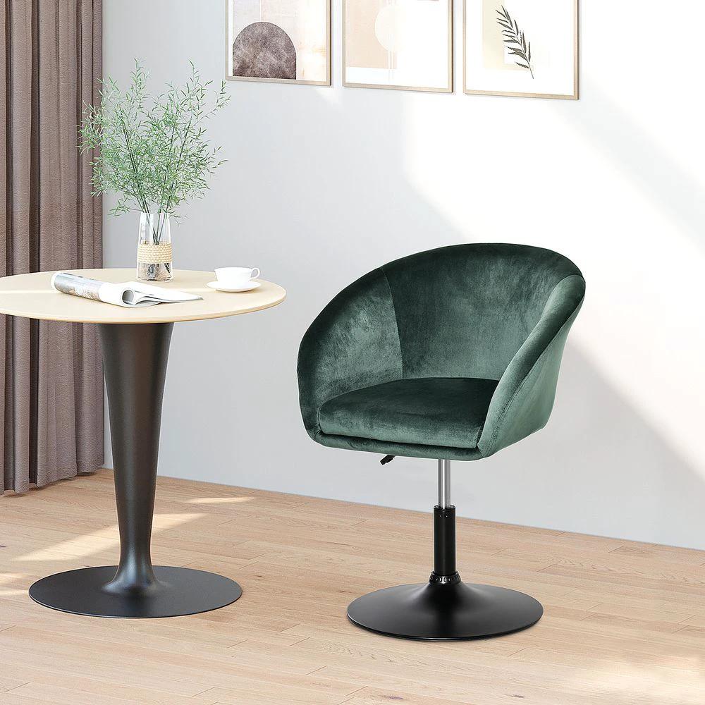 Swivel Bar Stool Fabric Dining Chair Dressing Stool Tub Seat Green by HOMCOM