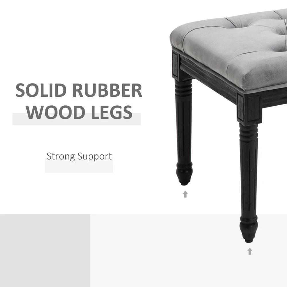 Fabric Bed End Bench Velvet Upholstered Tufted Accent Lounge Sofa by HOMCOM