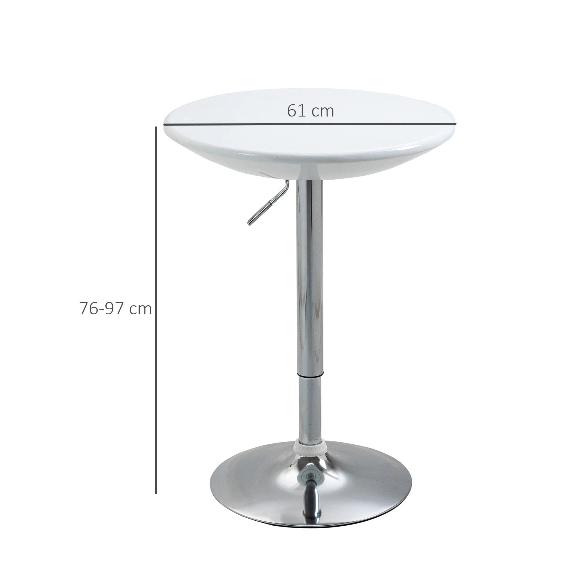Painted Top Bistro Pub Table Adjustable Swivel Counter Home White by HOMCOM
