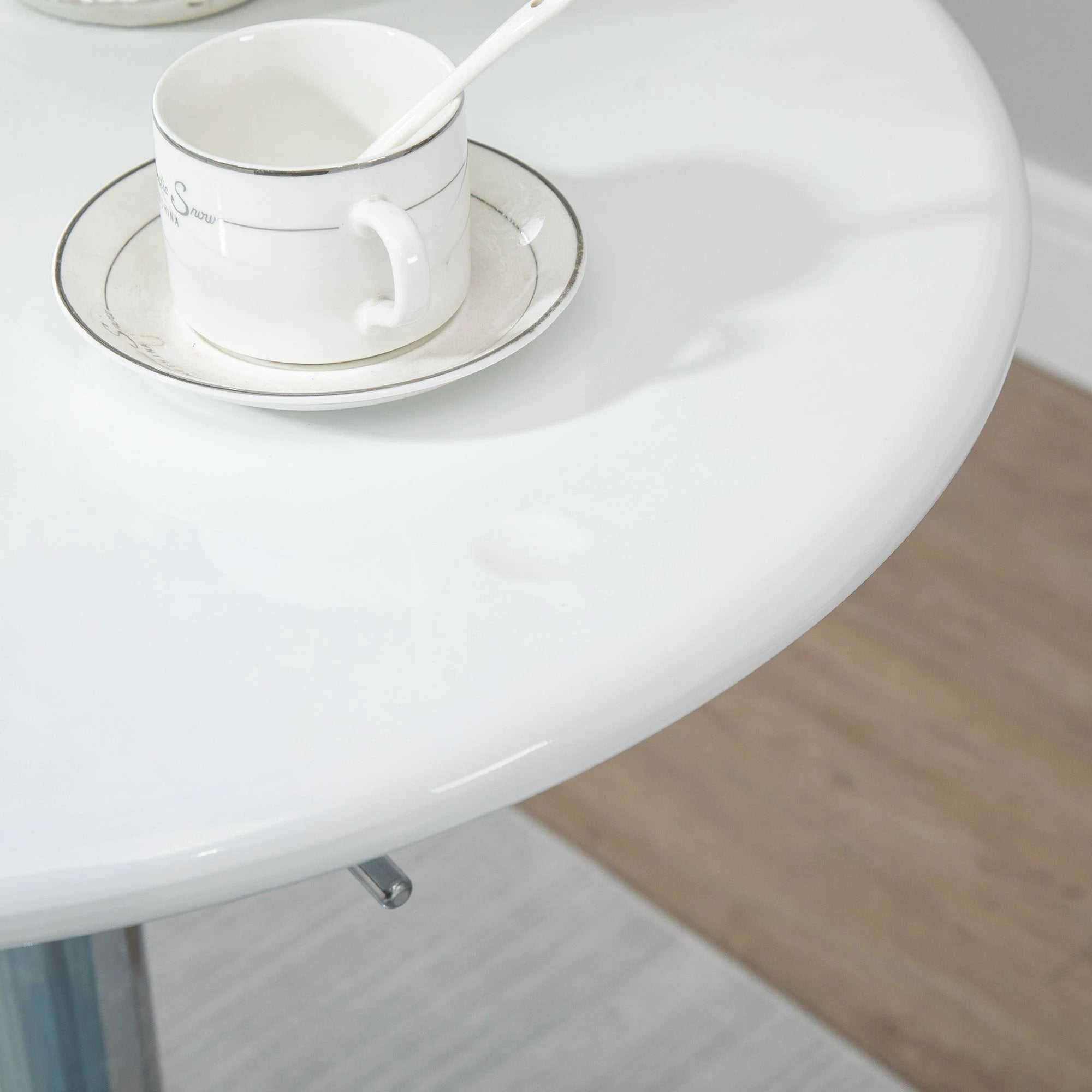 Painted Top Bistro Pub Table Adjustable Swivel Counter Home White by HOMCOM